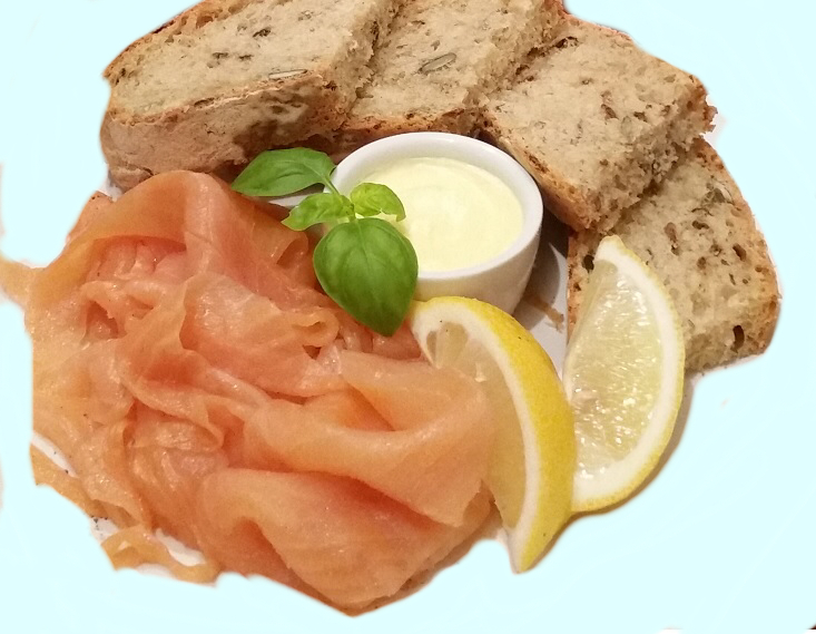 Iona’s Pumkin Seed Bread with Scottish Smoked Salmon and butter